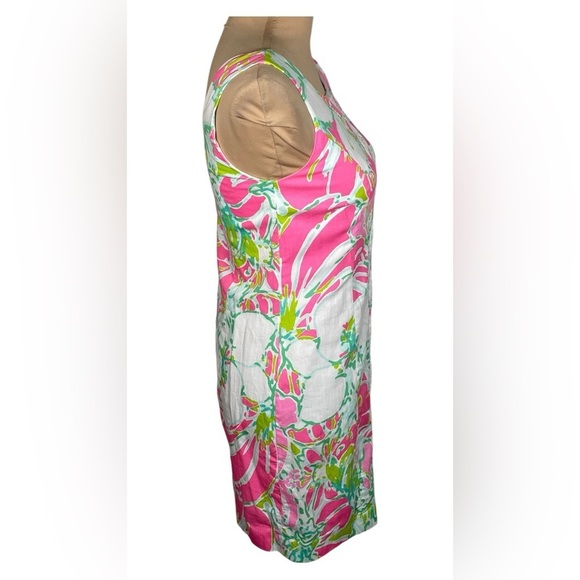Lilly Pulitzer Cathy Flamingo Pink Don't Give a Cluck Print‎ Shift Dress. - Picture 7 of 14